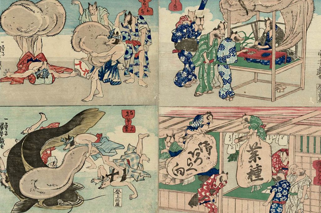 Stampe Ukiyo-e di Tanuki